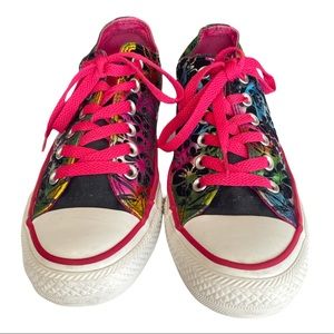 Rainbow Floral All Star Converse Sneakers Sz 8